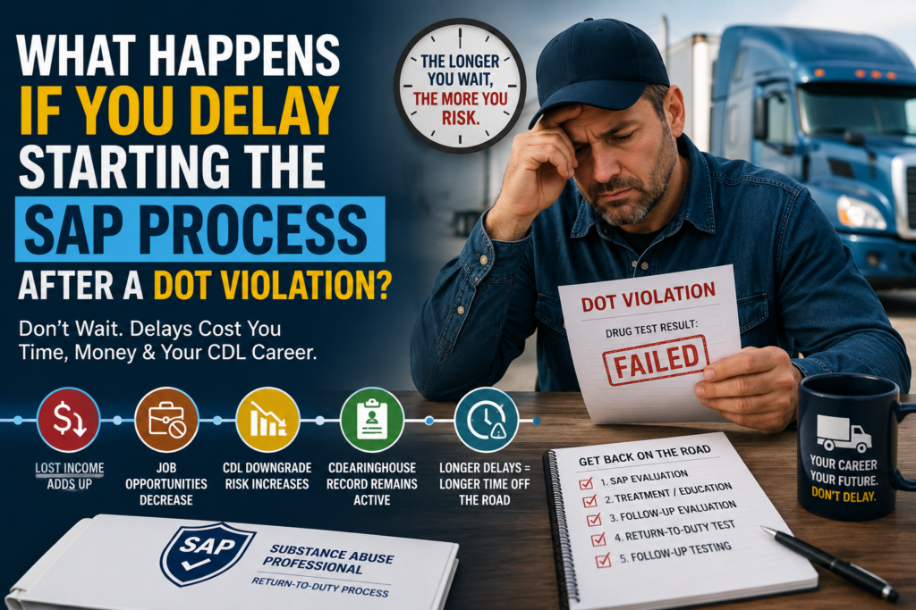 While many drivers understand they must complete the SAP process to return to work, some make a costly mistake: they delay getting started.